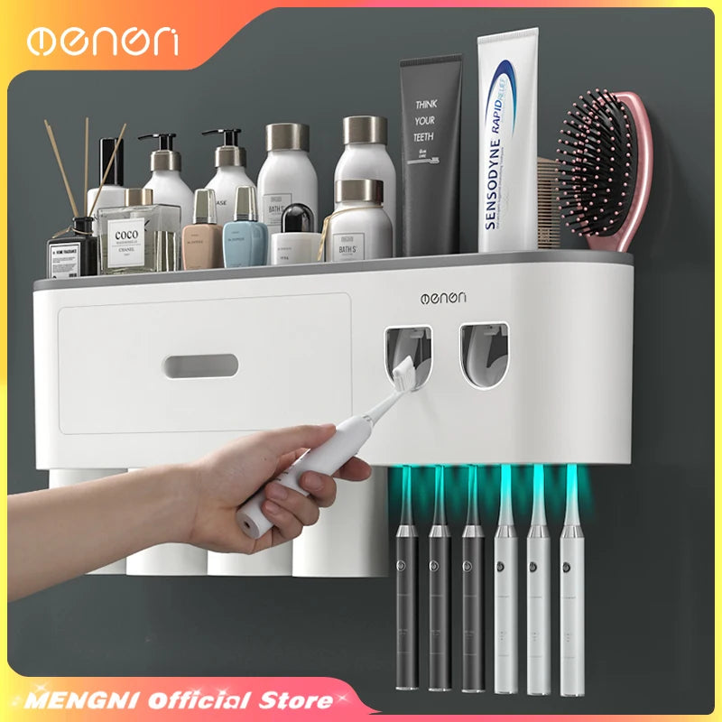 Magnetic Toothbrush & Toothpaste Organizer