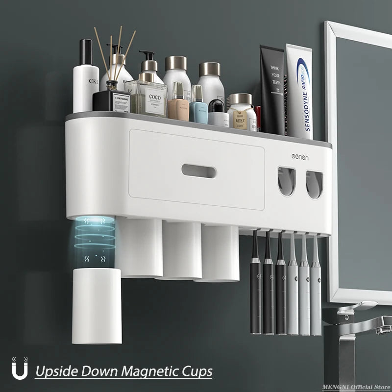 Magnetic Toothbrush & Toothpaste Organizer