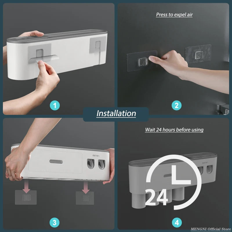 Magnetic Toothbrush & Toothpaste Organizer