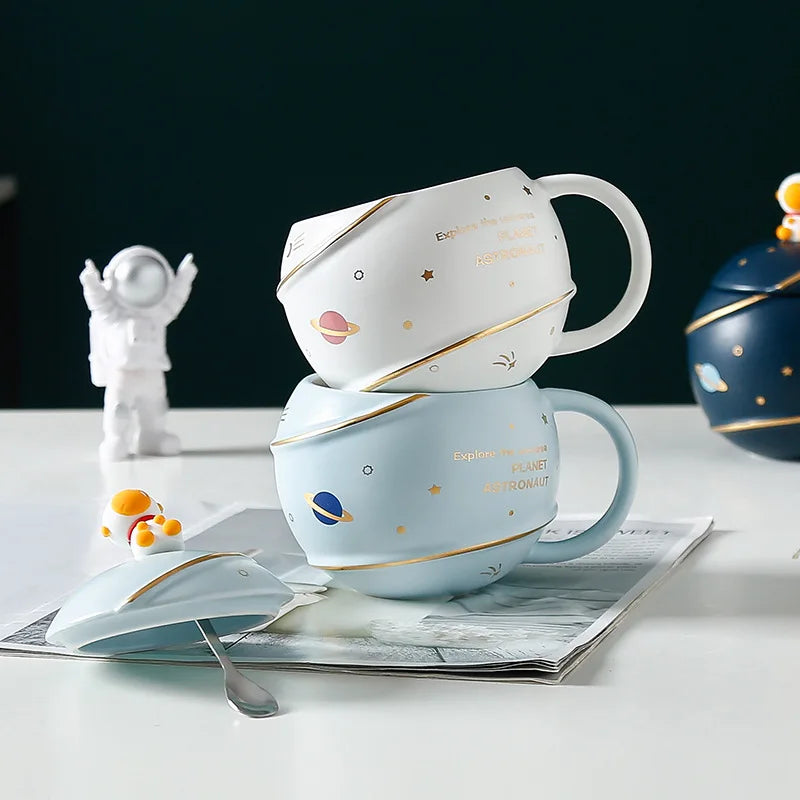 Rocket Planet Cartoon Mug