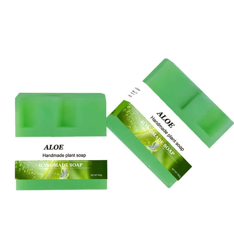 Aloe Vera Soap – Natural Cleansing & Skin Care, handmade plant soap in green packaging, 100g.