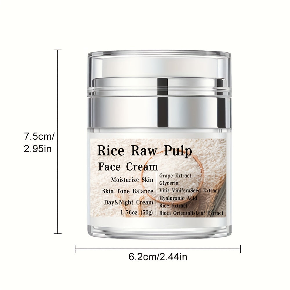 Rice Raw Pulp Face Cream for skin firmness, and moisturizing benefits.