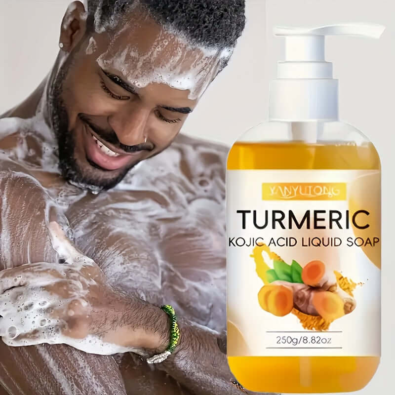 Turmeric Soap - Kojic Acid Liquid Soap with fresh fragrance, moisturizing, gentle cleaning, and rich foam for daily use.