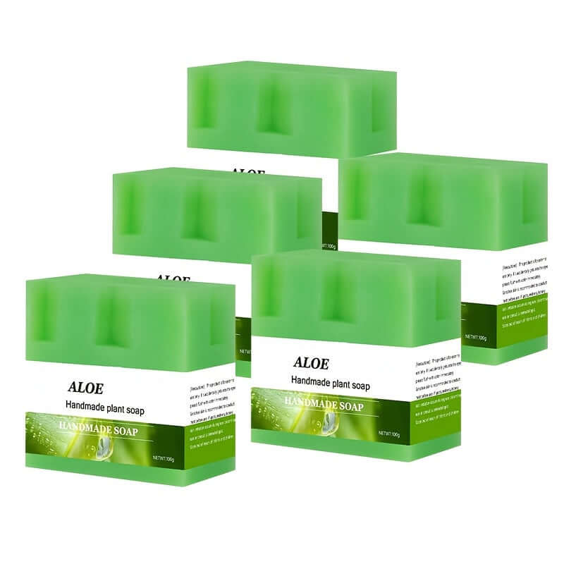 Aloe Vera Soap – Natural Cleansing & Skin Care, handmade plant soap in green packaging, 100g.