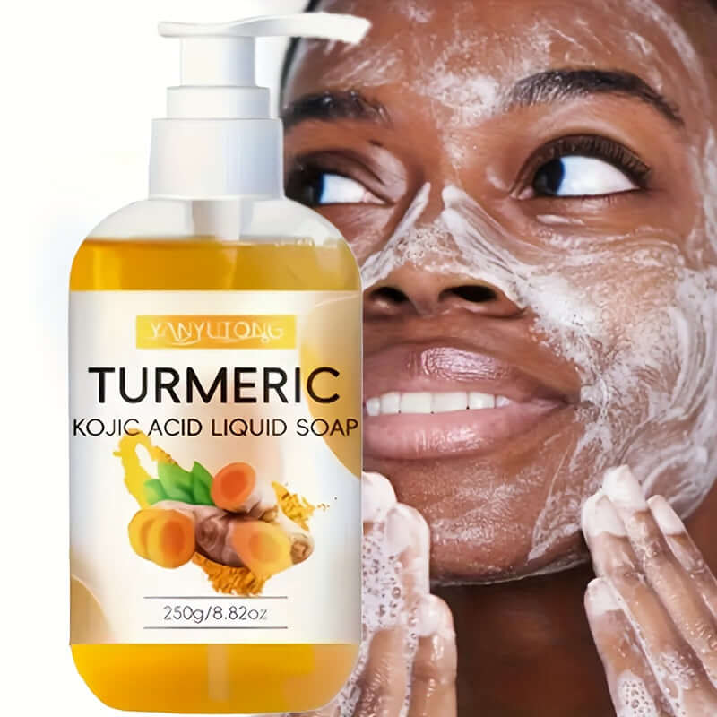 Turmeric Soap - Kojic Acid Liquid Soap with fresh fragrance, moisturizing, gentle cleaning, and rich foam for daily use.