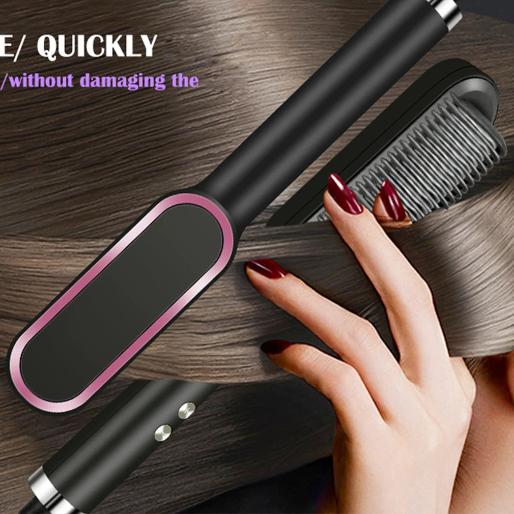 Electric Hair Brush Straightener