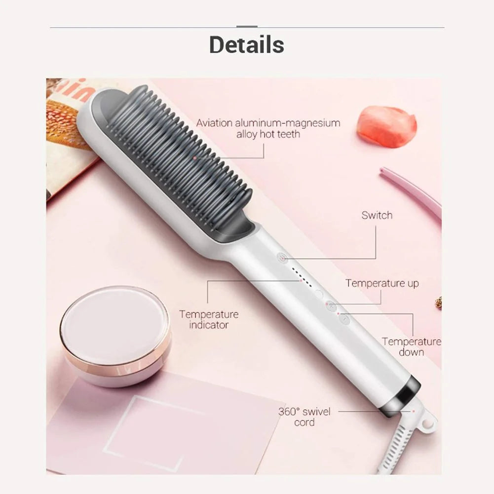 Electric Hair Brush Straightener