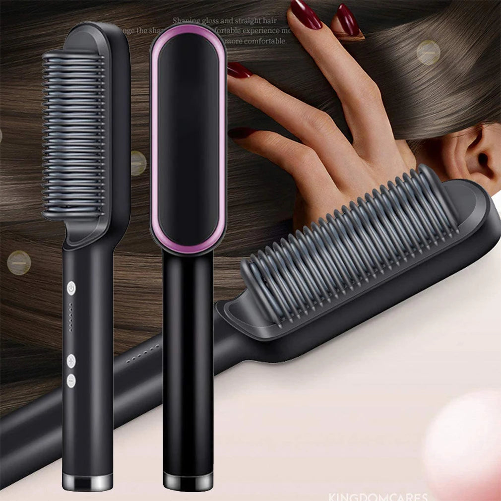 Electric Hair Brush Straightener