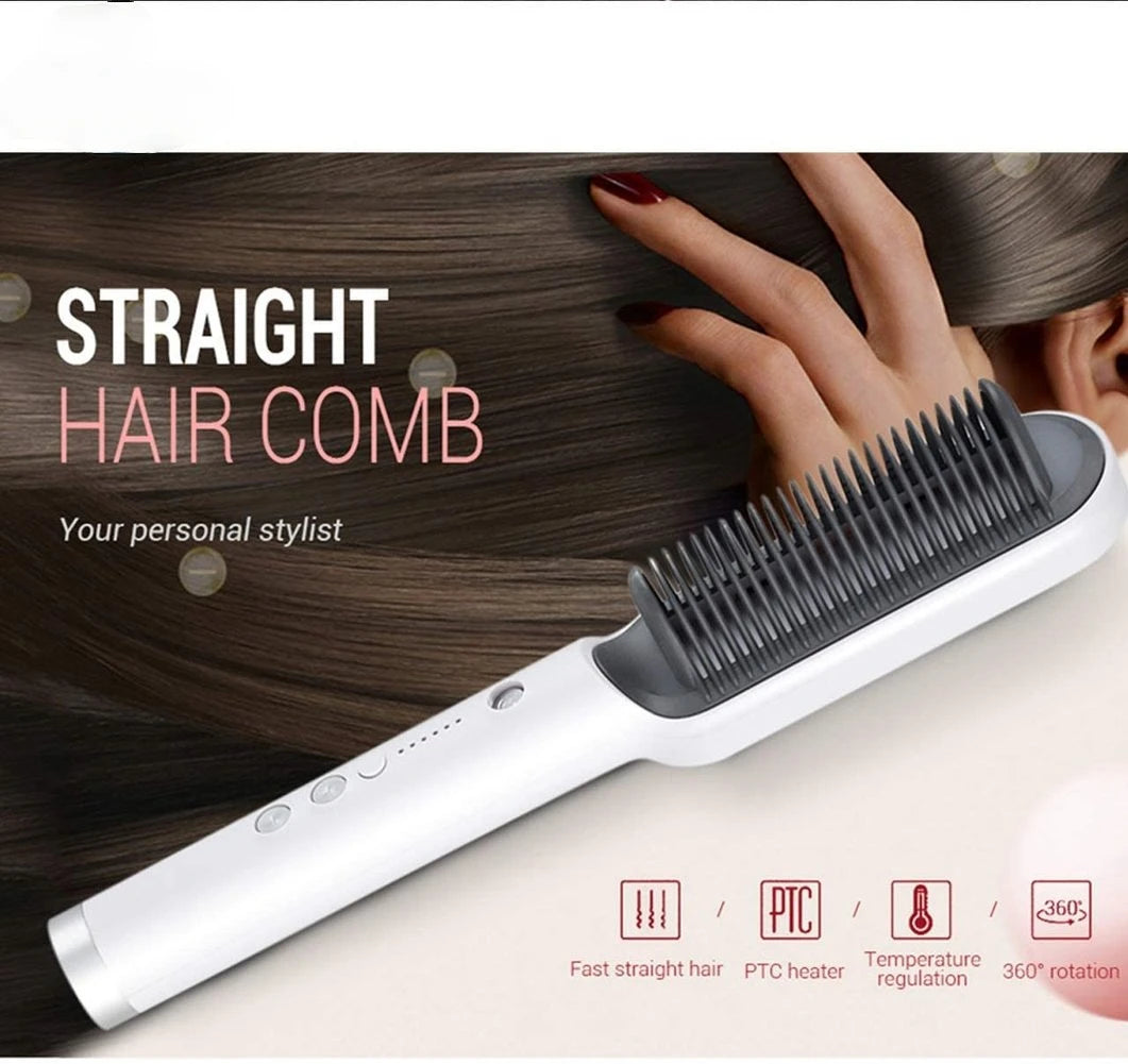 Electric Hair Brush Straightener