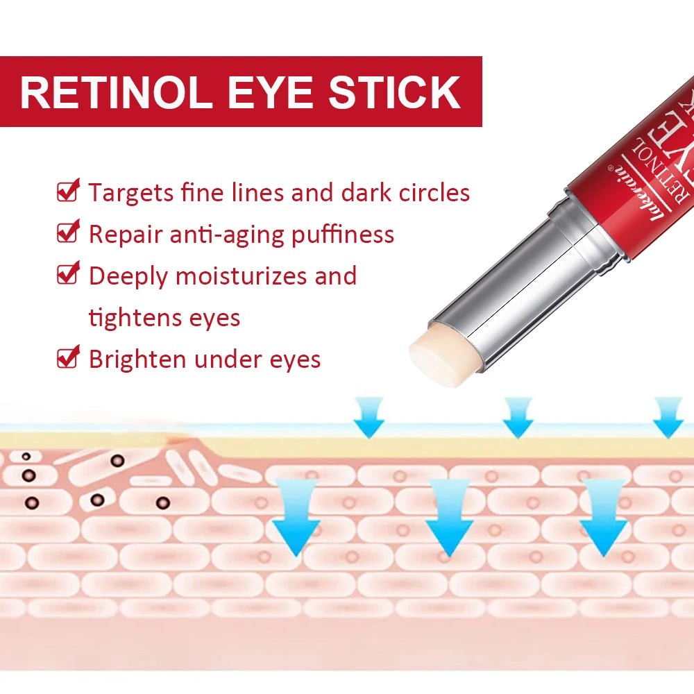 Retinol Eye Cream and eye stick, promotes hydration and firming, brightens skin, reduces fine lines.