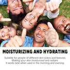 Group of happy people enjoying outdoor time, highlighting benefits of moisturizing and hydrating skin care.
