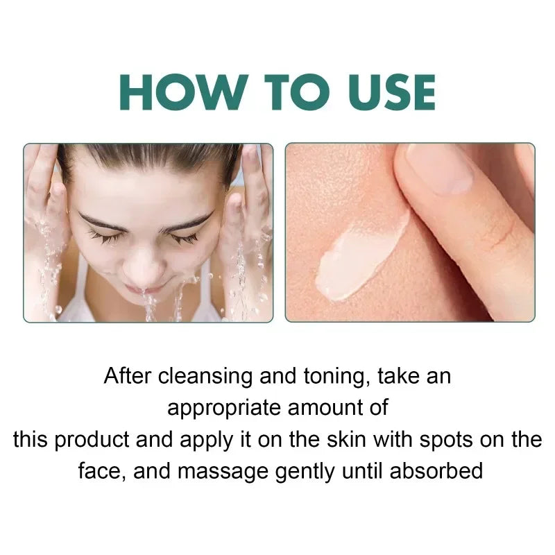 Visual demonstration of Niacinamide Brightening Cream showing  how to use Niacinamide Brightening Cream results