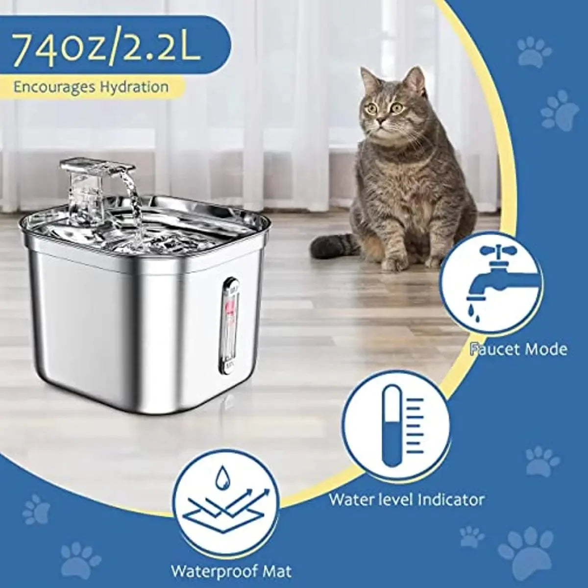 Smart Stainless Cat Water Fountain