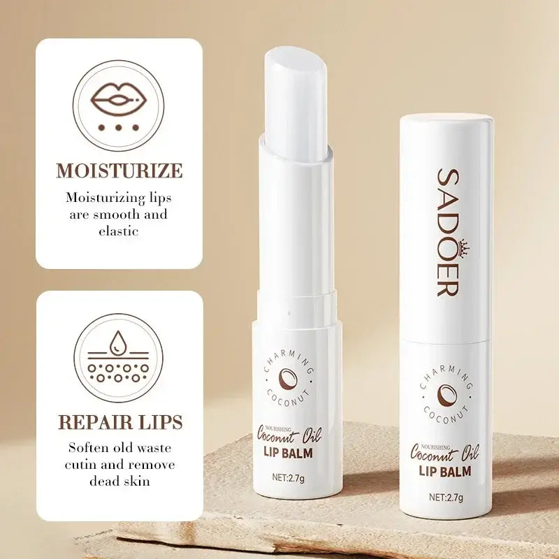 Coconut Lip Balm  Natural Daily Care Moisture for soft and nourished lips with coconut oil benefits. Coconut Lip Balm Natural Daily Care Moisture for soft and nourished lips with coconut oil benefits.