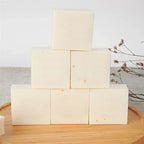 Visual of Rice Milk Soap, showcasing  bars in arranged order
