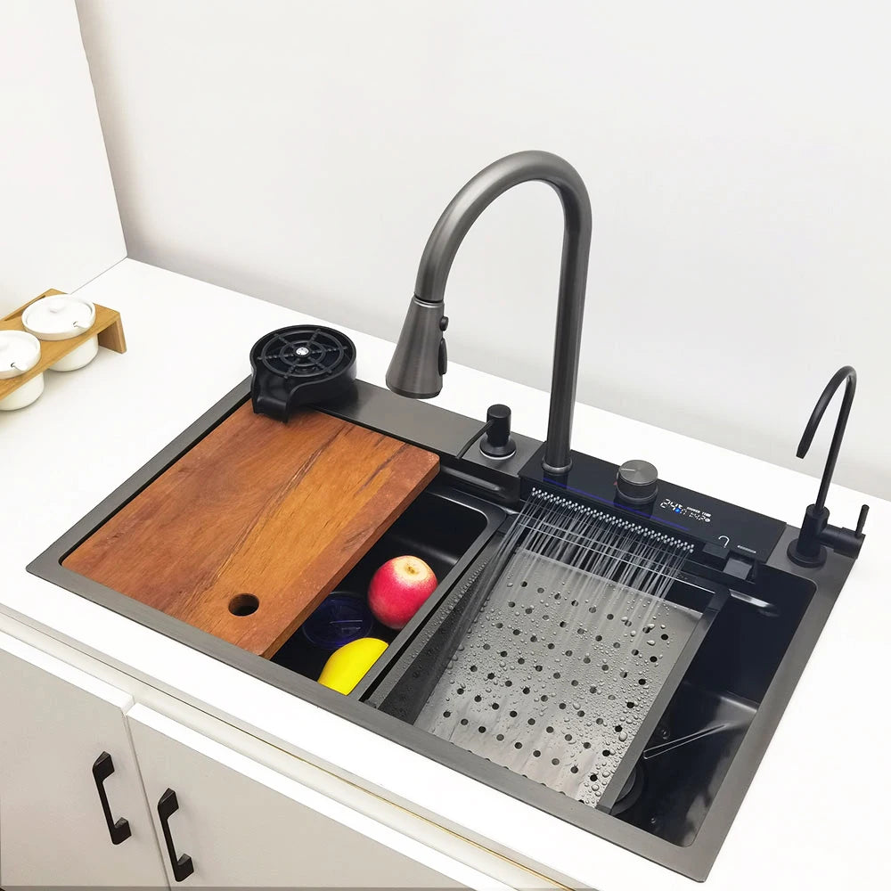 Elegant Waterfall Kitchen Sink