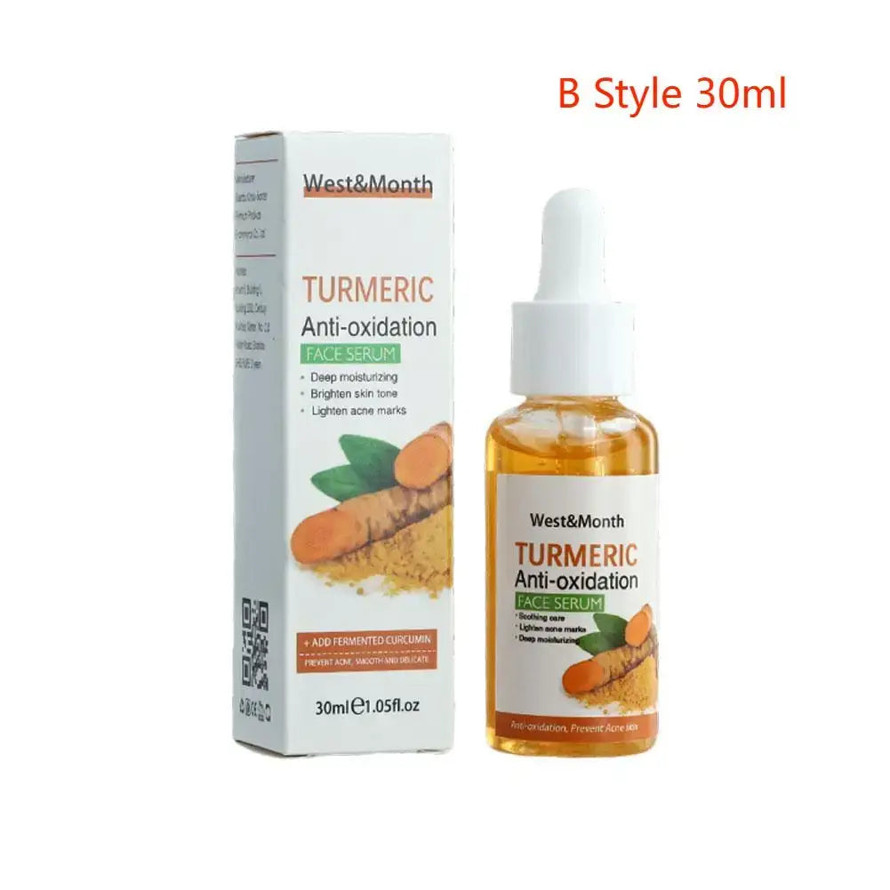 Turmeric Essential Oil in a bottle promoting hydration and skin health, with turmeric root decor.