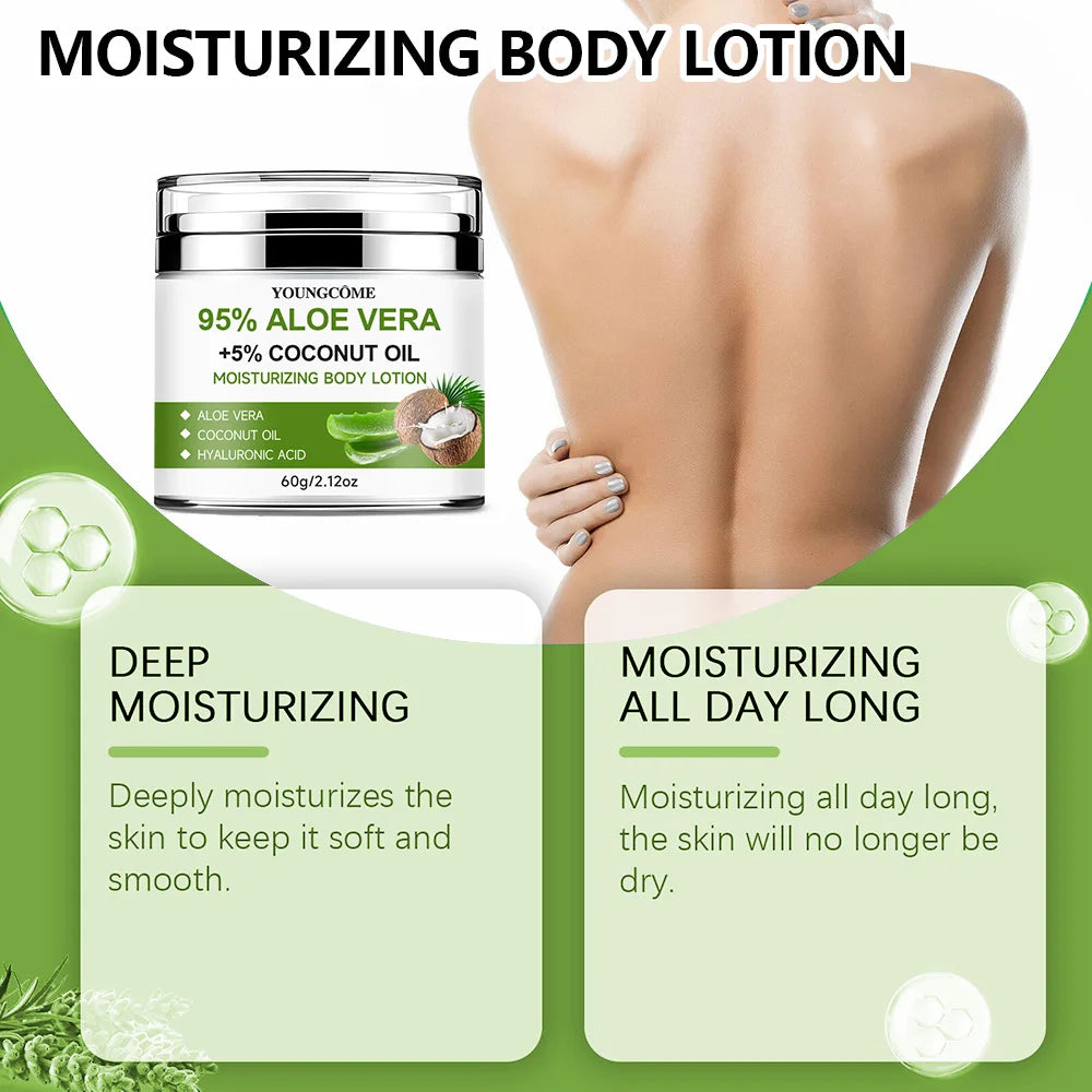 Aloe Vera Moisturizer – Hydrating Face & Body Skincare with coconut oil for deep hydration and smooth skin.
