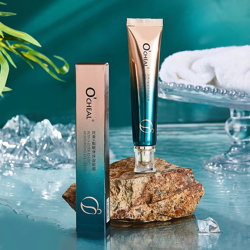O’CHEAL Eye Moisturizing Cream for dark circles and puffiness, featuring application on under-eye skin. O’CHEAL Eye Moisturizing Cream for dark circles and puffiness, featuring application on under-eye skin.
