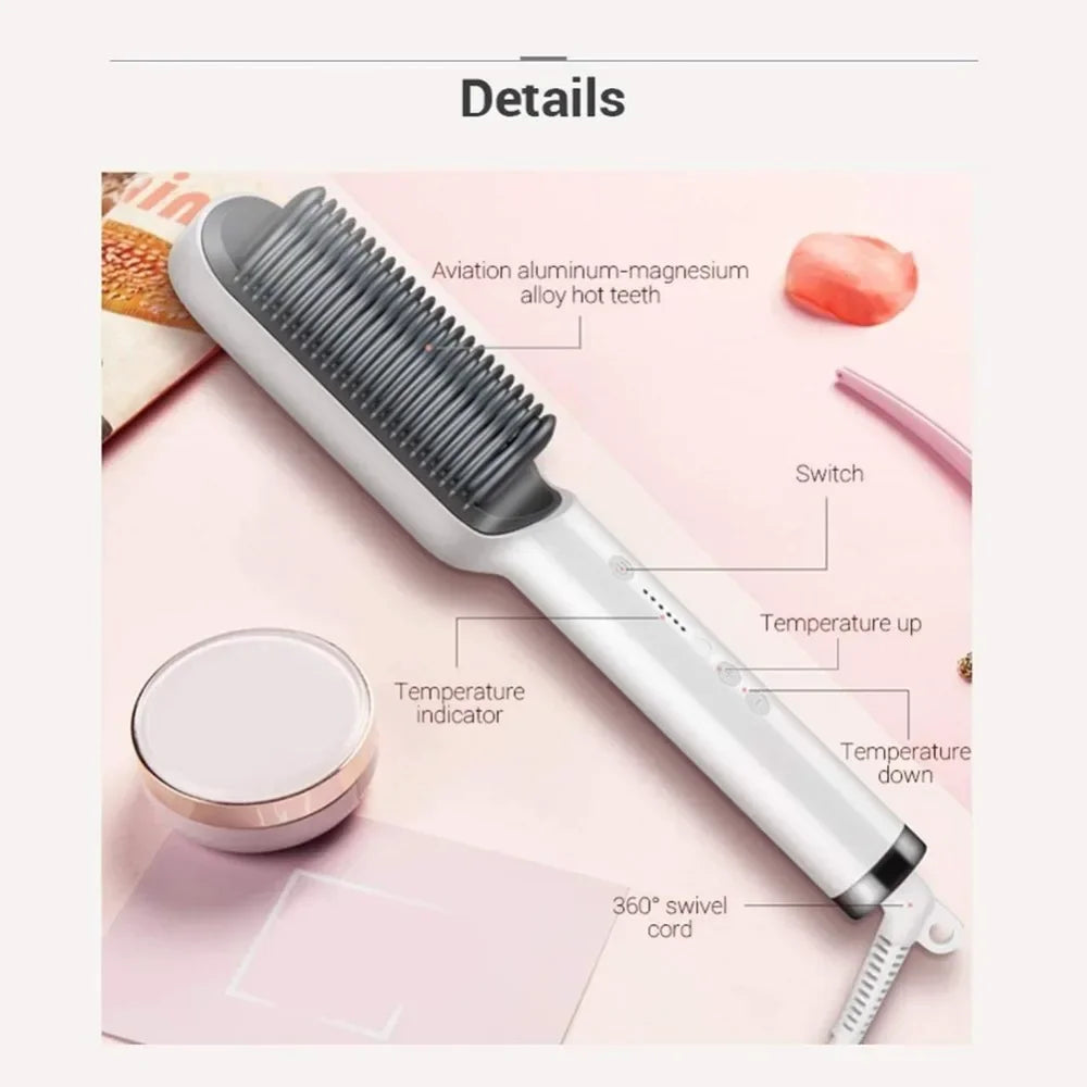 Electric Hair Brush Straightener
