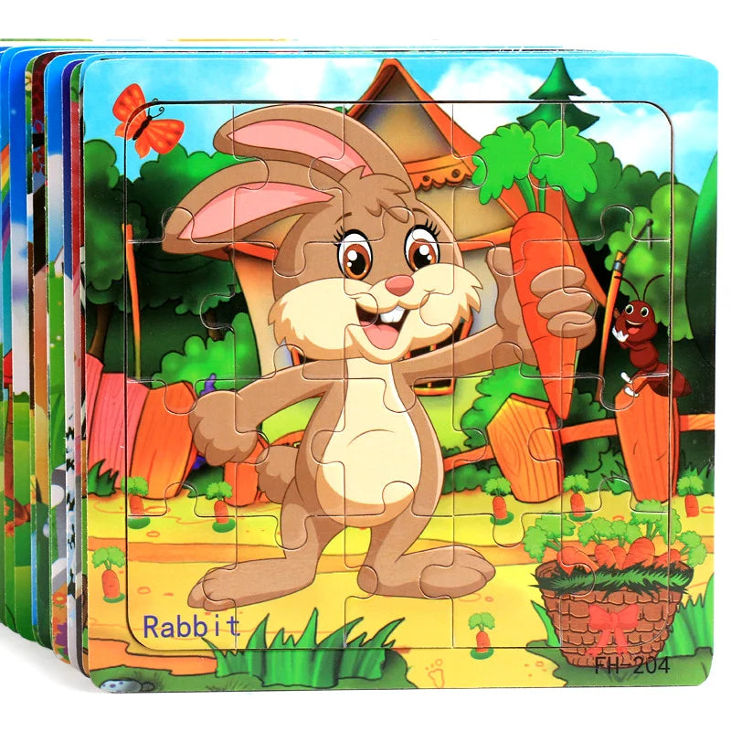 "3D Wooden Animal Puzzles"