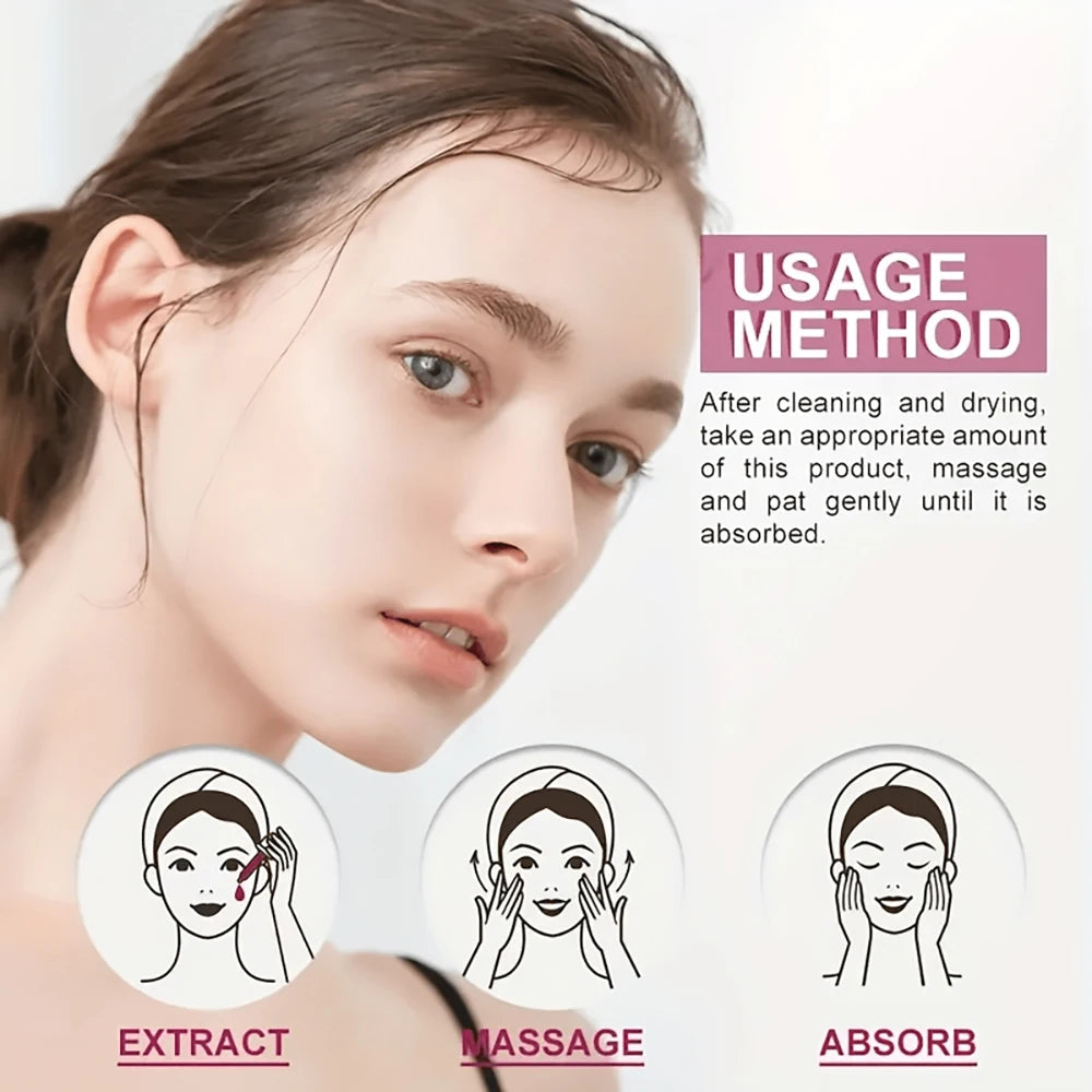 Garnier Pink Serum. visuals of how to use Garnier Pink Serum