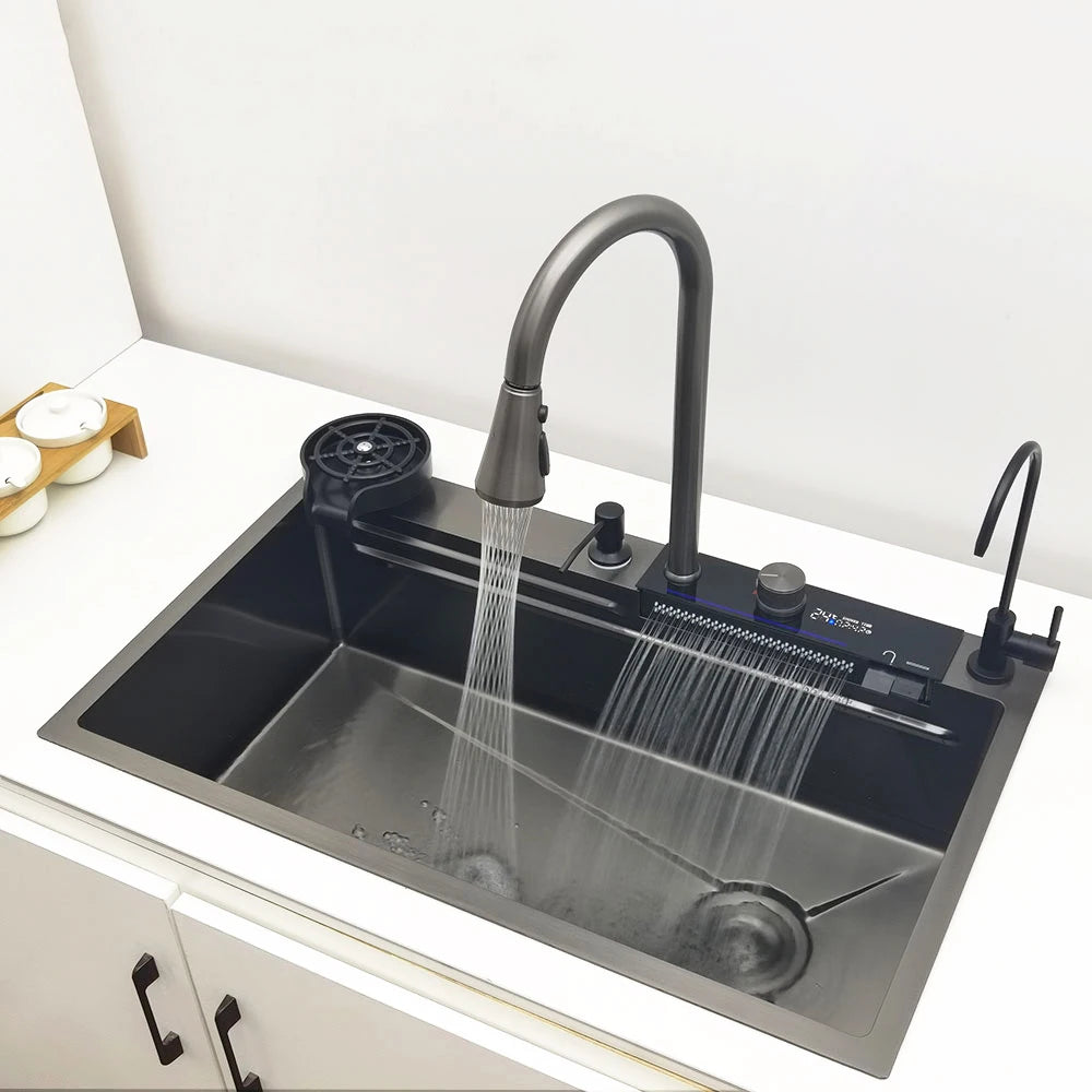 Elegant Waterfall Kitchen Sink