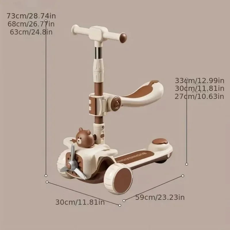 3-in-1 Kids Scooter with Handle