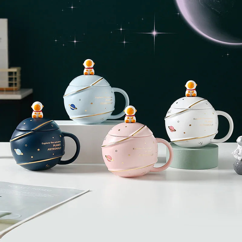 Rocket Planet Cartoon Mug