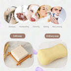 Rice Milk Soap used for daily cleansing, moisturizing and whitening skin, shown alongside other soap types.
