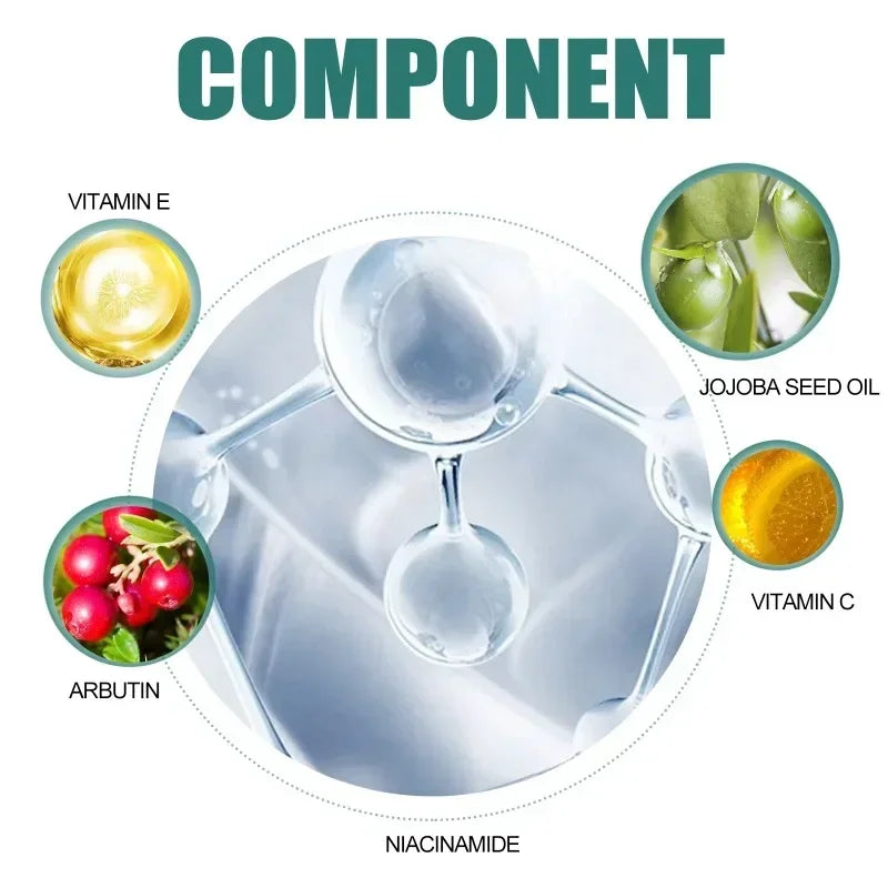 Visual demonstration of Niacinamide Brightening Cream, showing components  found in Niacinamide Brightening Cream