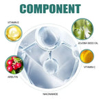 Visual demonstration of Niacinamide Brightening Cream, showing components  found in Niacinamide Brightening Cream