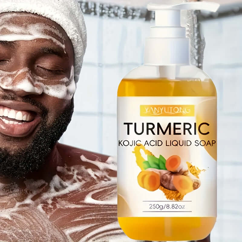 Turmeric Soap - Kojic Acid Liquid Soap with fresh fragrance, moisturizing, gentle cleaning, and rich foam for daily use.