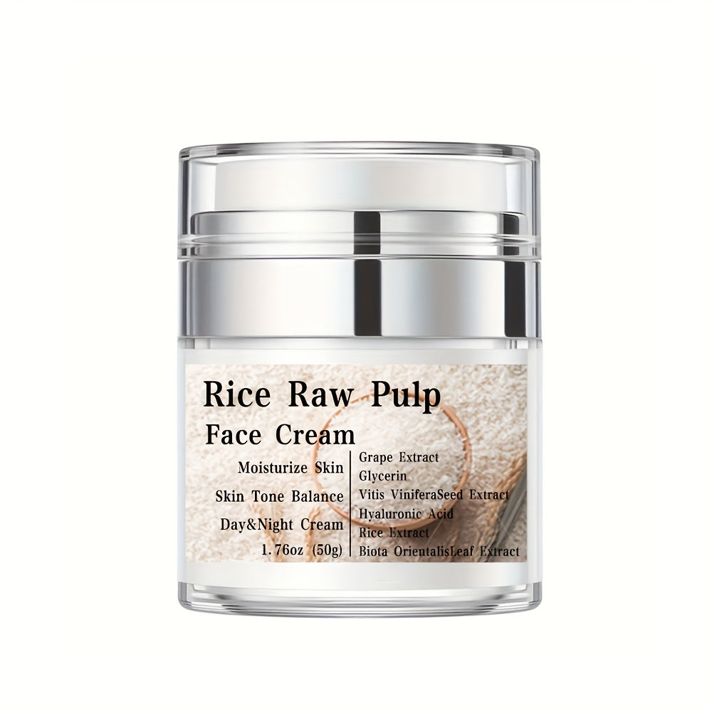 Rice Raw Pulp Face Cream for skin firmness, and moisturizing benefits.
