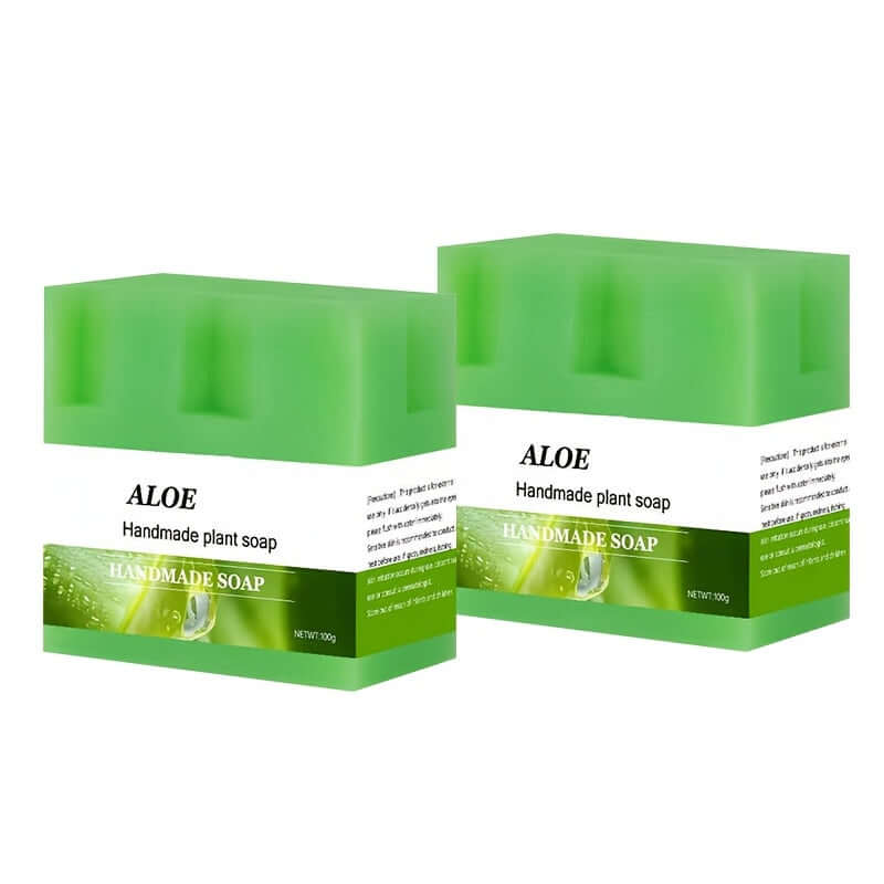 Aloe Vera Soap – Natural Cleansing & Skin Care, handmade plant soap in green packaging, 100g.
