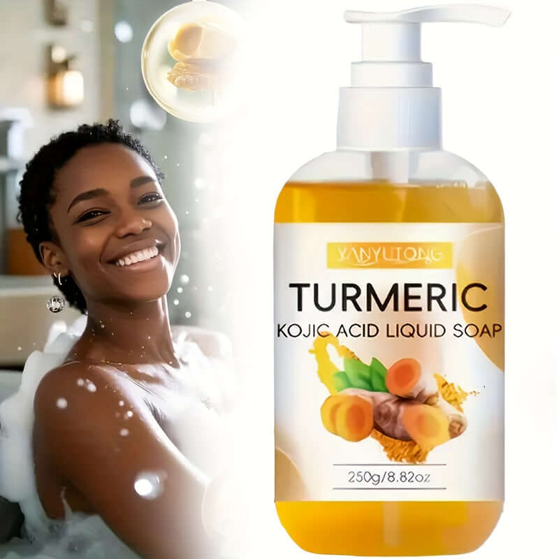 Turmeric Soap - Kojic Acid Liquid Soap with fresh fragrance, moisturizing, gentle cleaning, and rich foam for daily use.