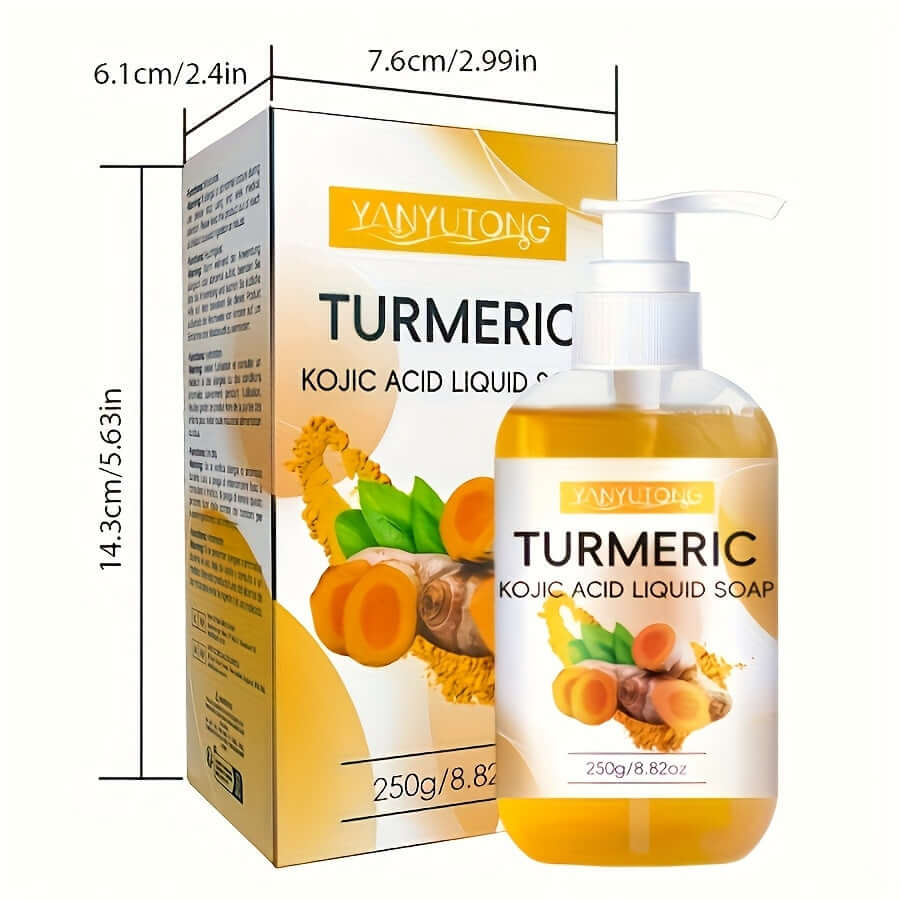 Turmeric Soap - Kojic Acid Liquid Soap with fresh fragrance, moisturizing, gentle cleaning, and rich foam for daily use.